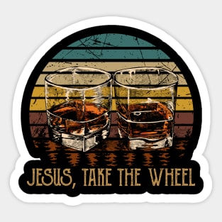 Jesus Take the Wheel Whisky Mug Sticker